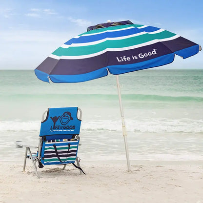 AKE Blue Compact Beach Chair  Lightweight Short-Seat Design