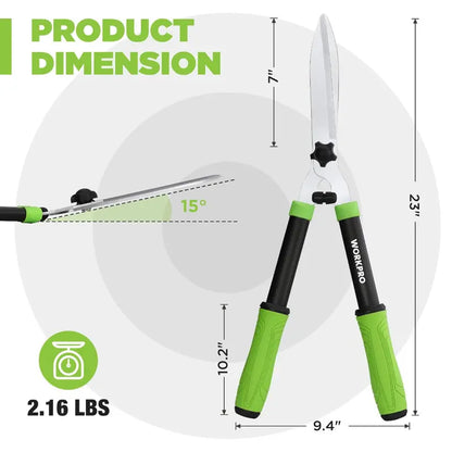 WORKPRO 23-Inch Manual Hedge Shears  Professional-Grade Trimming Tool
