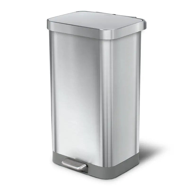 Glad 20 Gallon Stainless Steel Step Trash Can with Clorox Odor Protection, Soft Close Lid & Foot Pedal