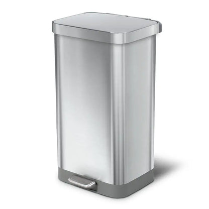 Glad 20 Gallon Stainless Steel Step Trash Can with Clorox Odor Protection, Soft Close Lid & Foot Pedal