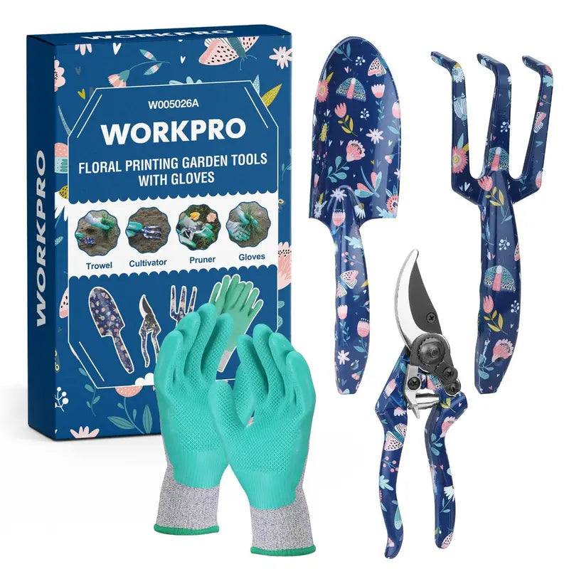 WORKPRO 4-Piece Heavy-Duty Aluminum Garden Tool Set
