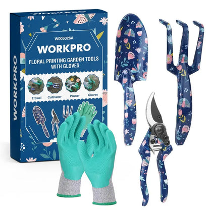 WORKPRO 4-Piece Heavy-Duty Aluminum Garden Tool Set