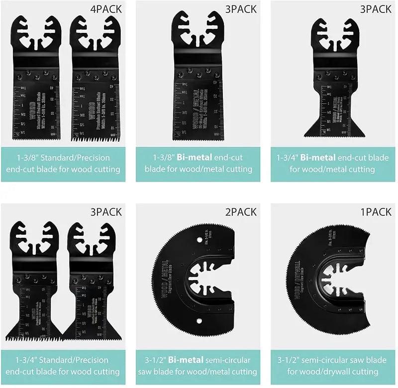 WORKPRO Oscillating Saw Blade Set  23-Piece Metal & Wood Cutting Blades