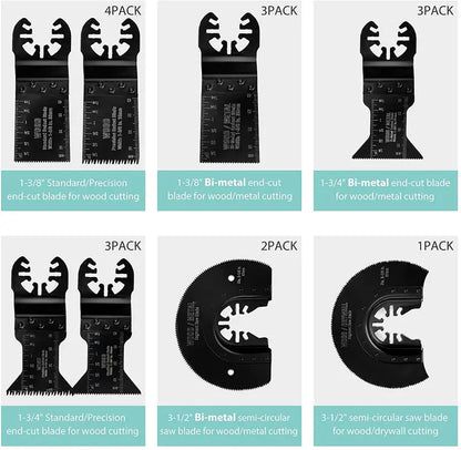 WORKPRO Oscillating Saw Blade Set  23-Piece Metal & Wood Cutting Blades