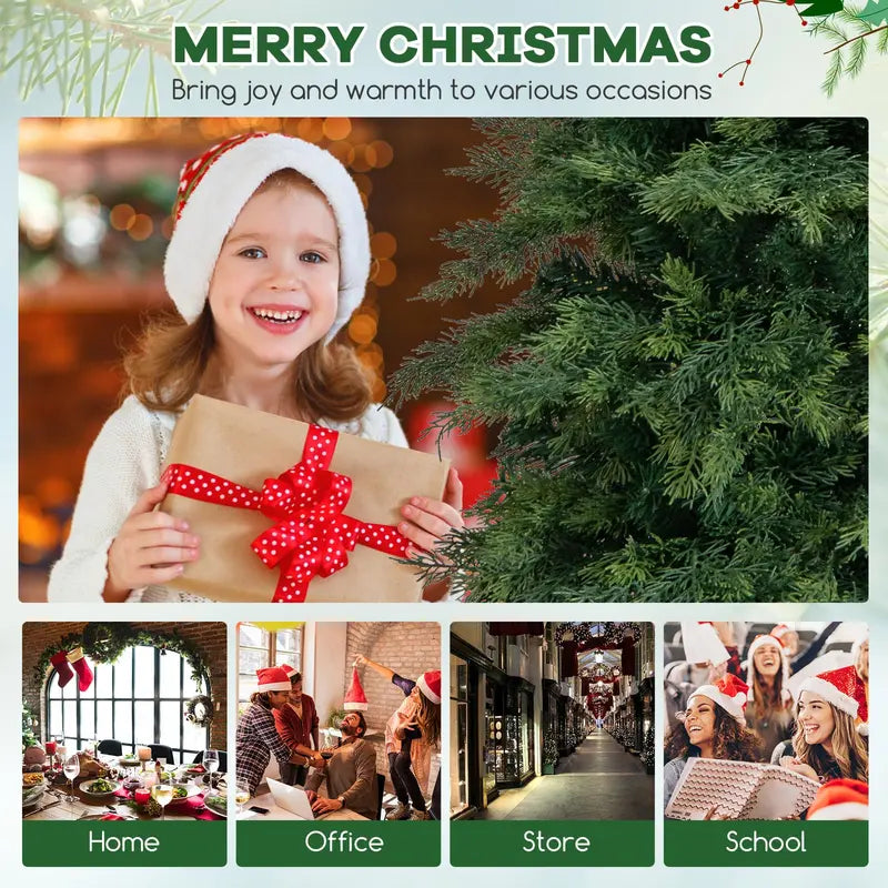 6-Foot Unlit Hinged Artificial Christmas Tree  Compact Green Holiday Tree with 721 Realistic Branch Tips