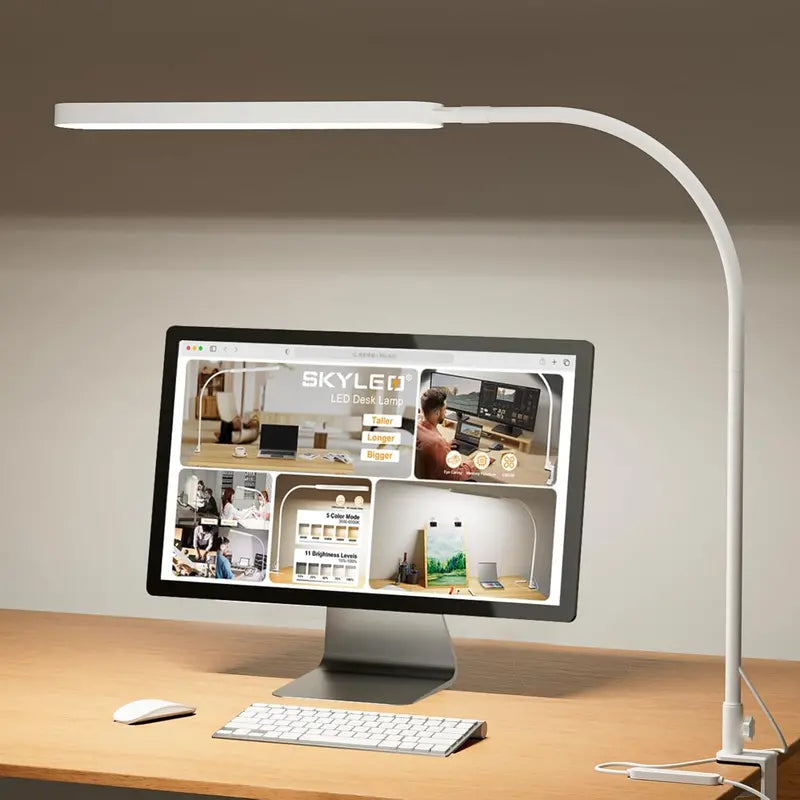 Adjustable LED Desk Lamp for Home Office  5 Color Temperatures & 11-Step Dimming