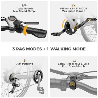 Heybike Race Max Electric Bike  500W Motor, 48V Battery, 27.5″ Tires, 7-Speed, Lightweight Commuter