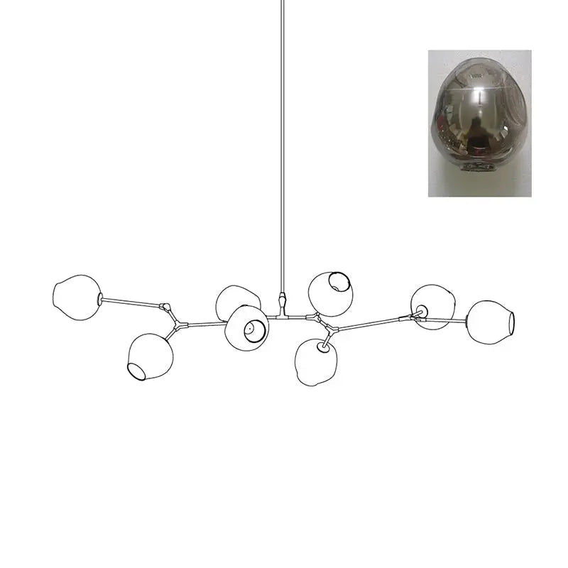 Orvani Linear Globe Chandelier in Modern Industrial Style