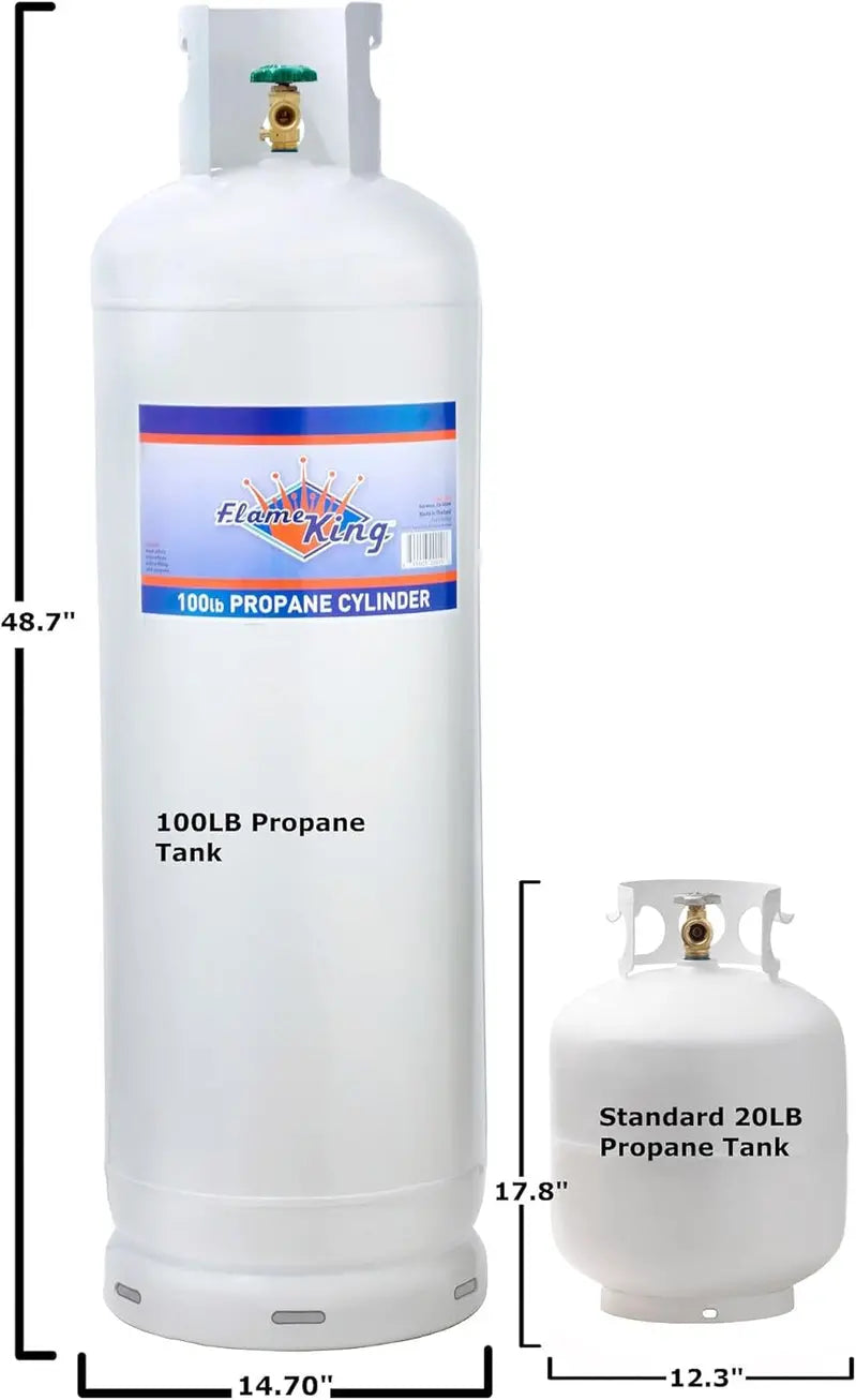 100-Lb Steel Propane Cylinder  POL Valve, Industrial-Grade, DOT-Certified for Residential & Commercial Use