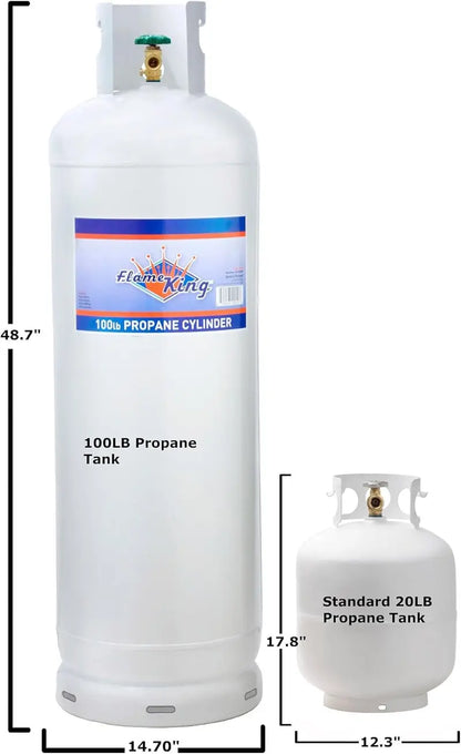 100-Lb Steel Propane Cylinder  POL Valve, Industrial-Grade, DOT-Certified for Residential & Commercial Use