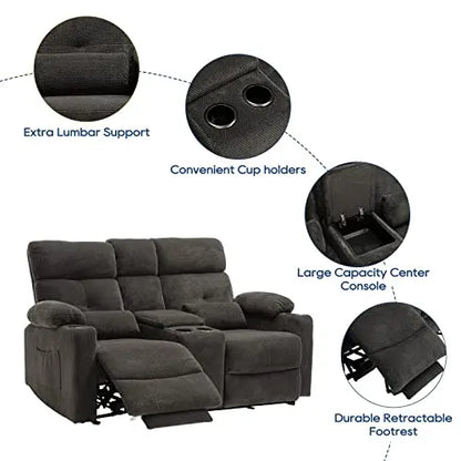 RIHEREFY 68  RV Power Reclining Loveseat | RV Wall Hugger Loveseat Recliner