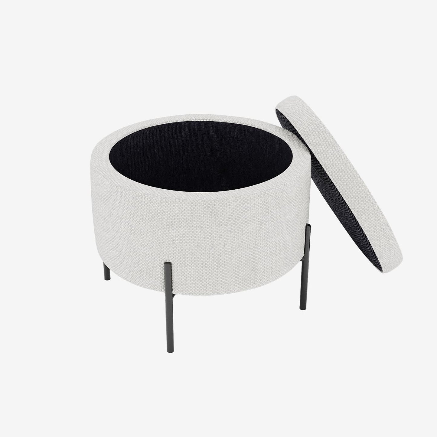 Angelo   Pouf coffre en tissu chenille blanc