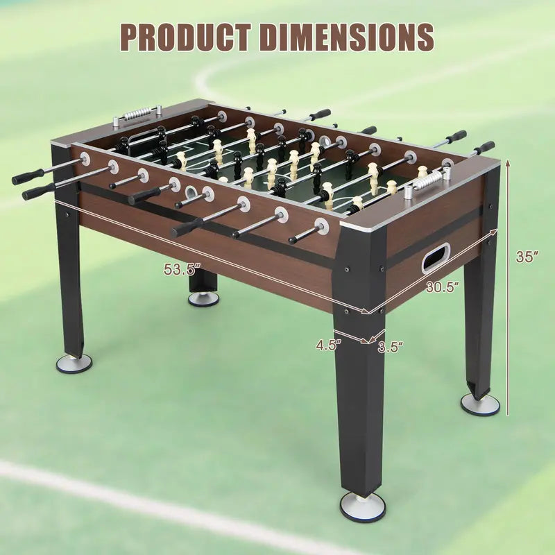 Full-Size Adult Foosball Table  54-Inch Regulation-Style Game Table with Dual Balls