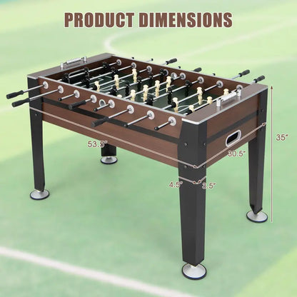 Full-Size Adult Foosball Table  54-Inch Regulation-Style Game Table with Dual Balls