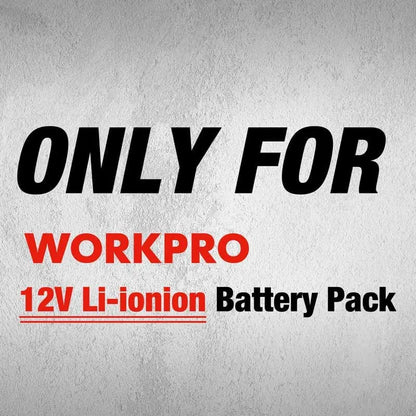 WORKPRO 12V Li-ion Battery Charger Compatible with Select Models (W123015A, W123016AE, W121037AH, etc.)