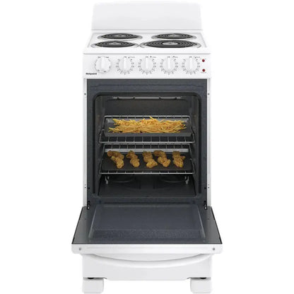 20-Inch 4-Burner Freestanding Electric Range  White Countertop Oven & Cooktop Combo