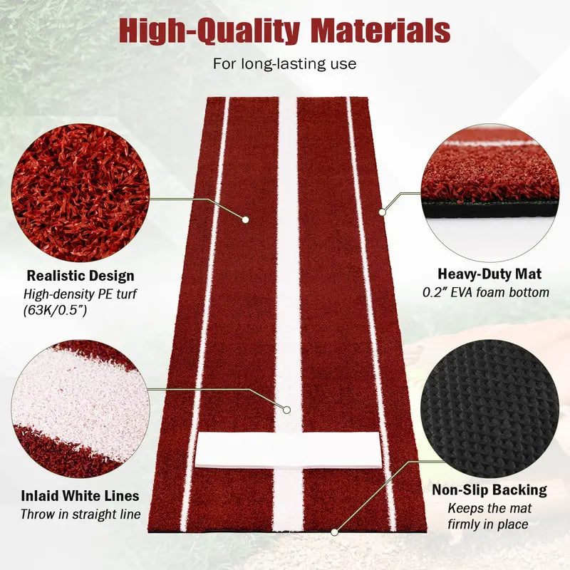 10′ x 3′ Indoor/Outdoor Softball Pitching Practice Mat