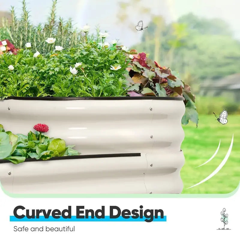 Galvanized 3-Tier Raised Garden Bed Kit  Durable Metal Planter, 43 Inches