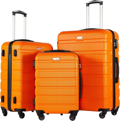 Coolife 3-Piece Lightweight Spinner Luggage Set  Hardshell Suitcases with TSA Locks