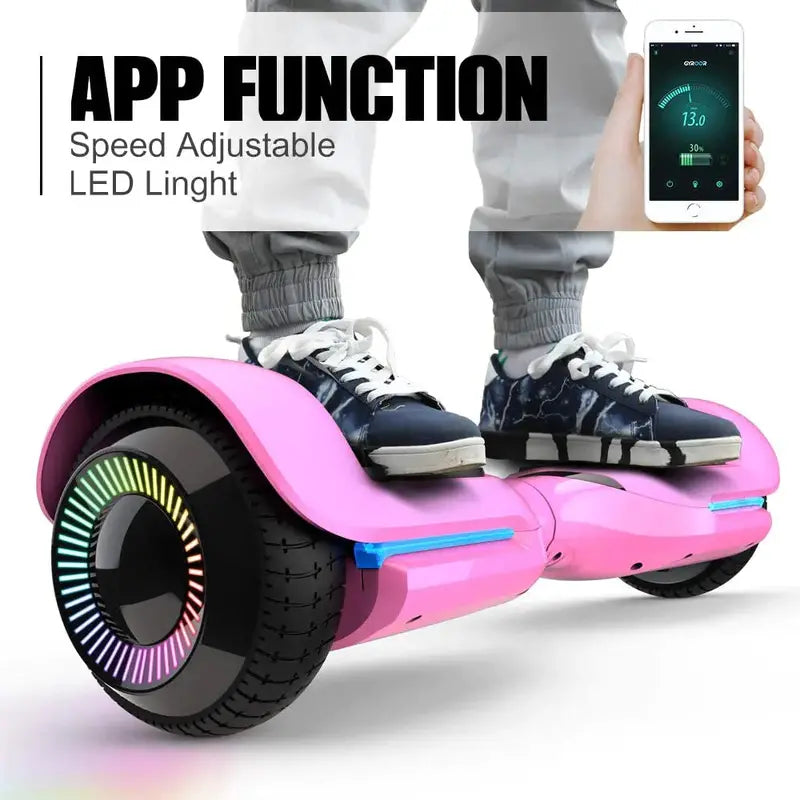 6.5-Inch Smart Hoverboard with Bluetooth Speaker, App Control & UL2272 Certification