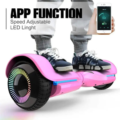 6.5-Inch Smart Hoverboard with Bluetooth Speaker, App Control & UL2272 Certification