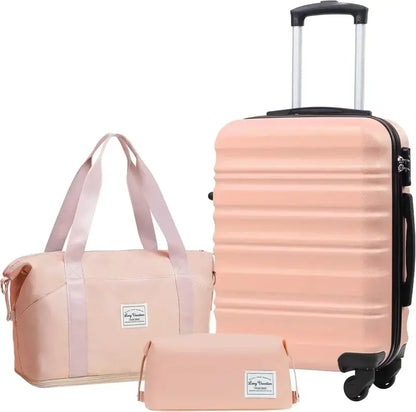 LONG VACATION 6-Piece ABS+PC Hardshell Luggage Set with Spinner Wheels and Carry-On Suitcase