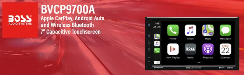 BOSS 2 Din Apple Carplay Android Auto Car Stereo System