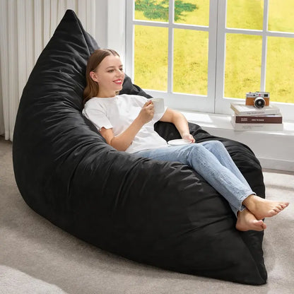 Hobestluk 3-in-1 Convertible Bean Bag  Floor Cushion, Lounger, or Seating Sofa