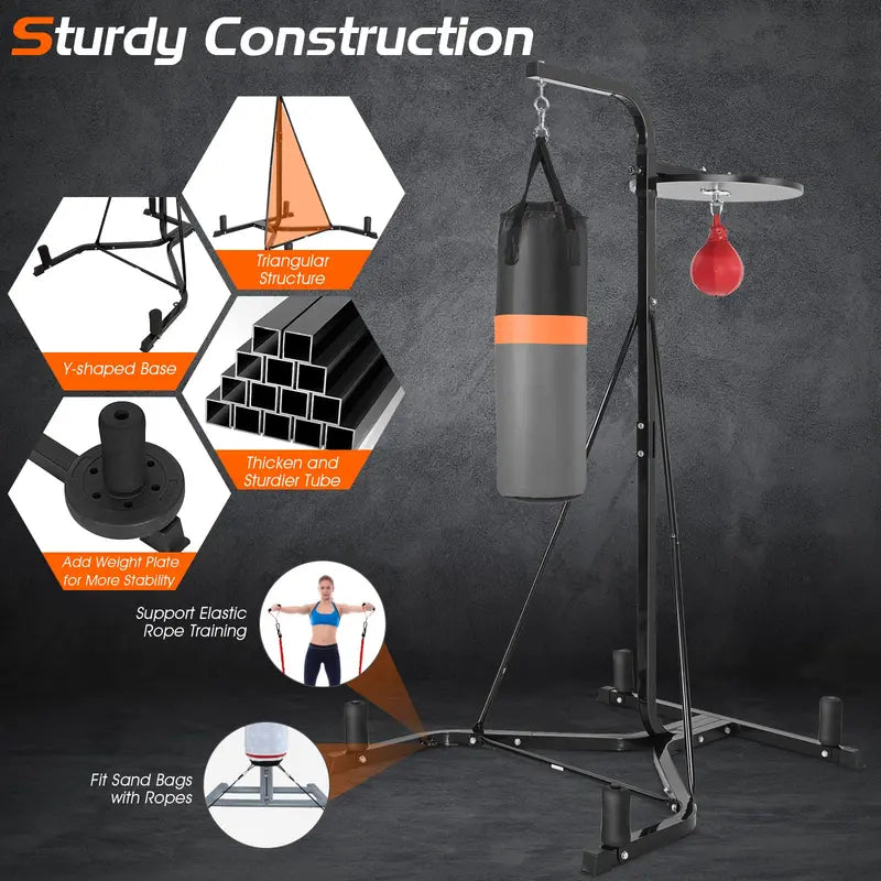 Dual-Use Boxing Stand  Stable Mount for Heavy Bags and Speed Bags