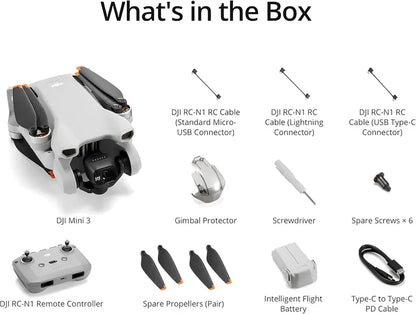 DJI Mini 3 Drone  4K Camera, 38-Min Flight, 10km HD Transmission & True Vertical Shooting