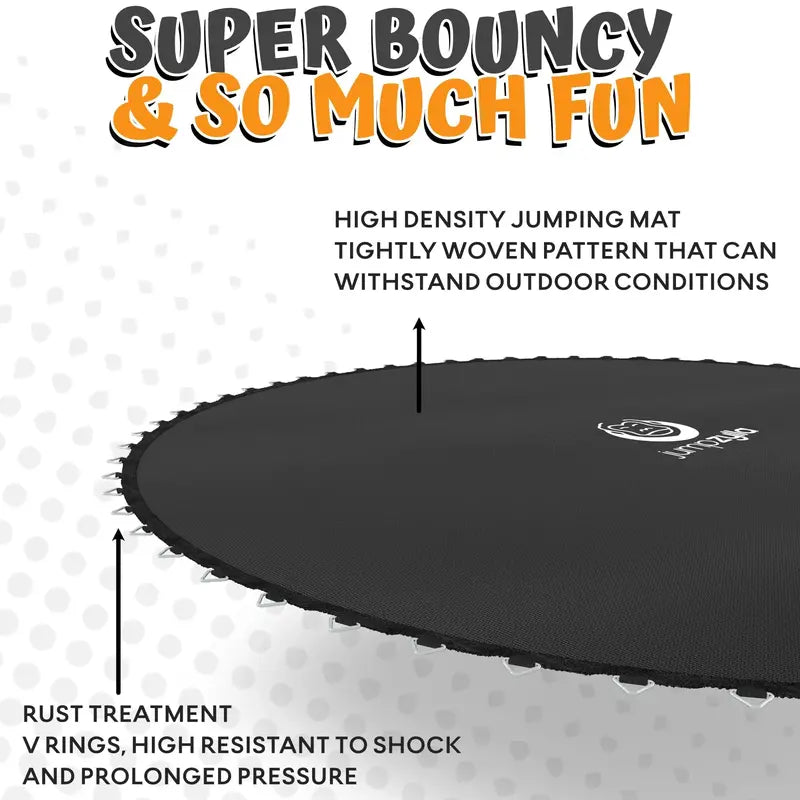 JUMPZYLLA 8-Foot Outdoor Trampoline with Safety Enclosure for Kids
