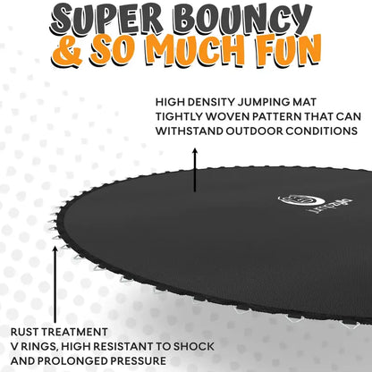 JUMPZYLLA 8-Foot Outdoor Trampoline with Safety Enclosure for Kids
