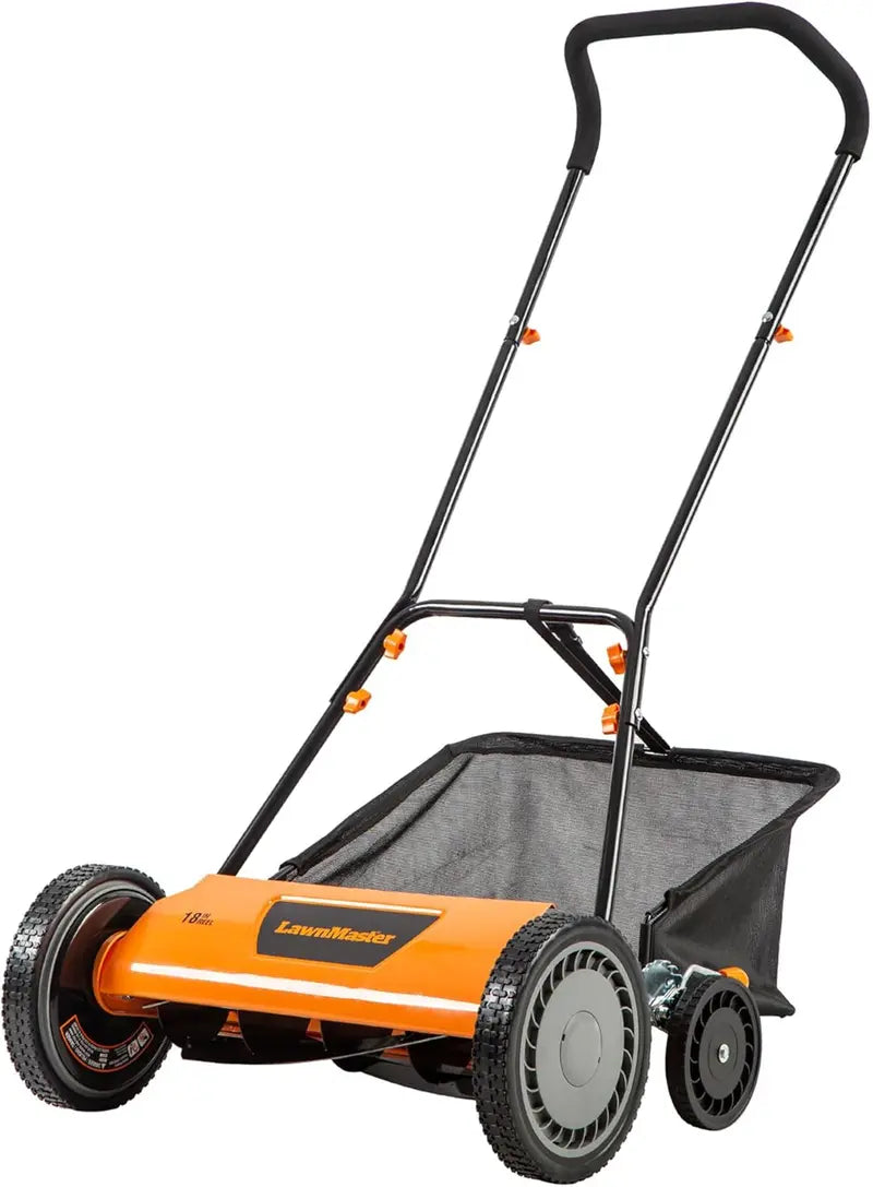 LawnMaster LMRM1801 18-Inch 5-Blade Push Reel Lawn Mower  Manual, Sustainable, Precision Cut