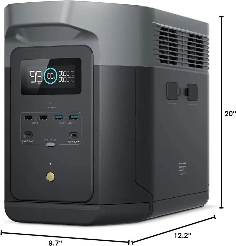 EcoFlow Delta 2 Max Portable Power Station  2400W Solar Generator