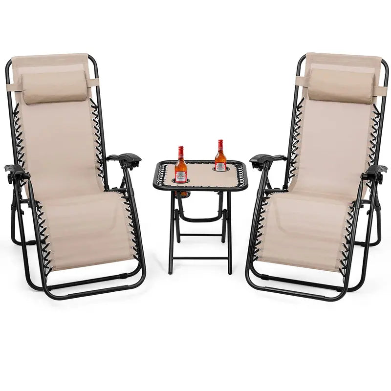 Zero Gravity Recliner Chair Set  Dual Lounge Chairs with Ergonomic Support and Footrests