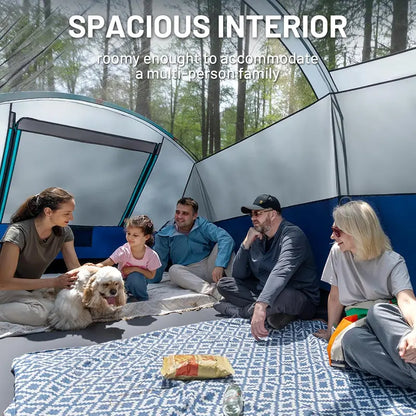 TIMBER RIDGE 8-Person Tunnel Camping Tent  Waterproof Double-Layer Design with Screen Room, Rainfly & Portable Carry Bag