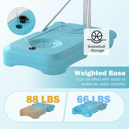 Poolside Adjustable Basketball Hoop  3.1 to 4.1 FT Height, 32″ Shatterproof Backboard