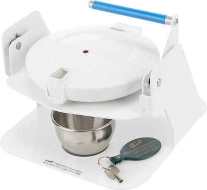 e-pill Automatic Pill Dispenser with Tipper Base, White Lid, Key-Locked, 28 Compartments, 6 Daily Alarms