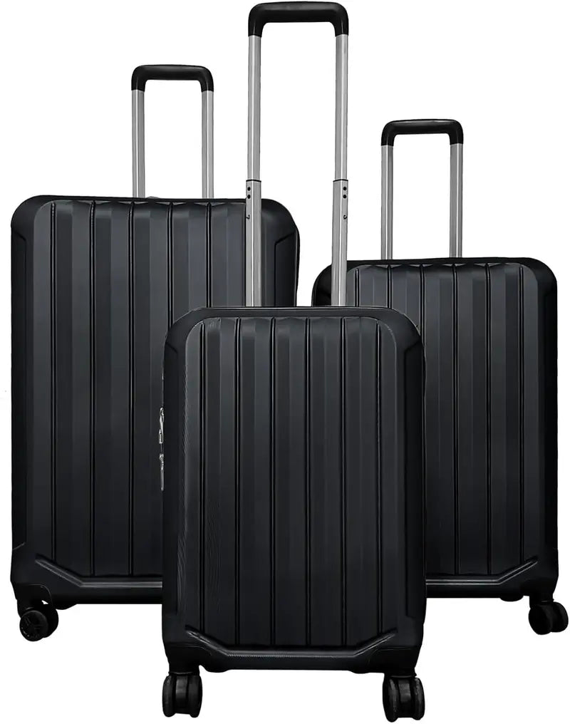 Lightweight 3-Piece Hardshell Spinner Luggage Set — 20/24/28 Inch (Vertical Stripe Design)