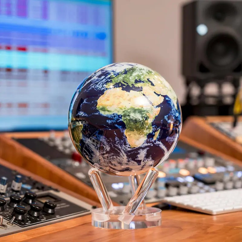 MOVA 4.5-Inch Light-Powered Self-Rotating Globe with Realistic Cloud Detail