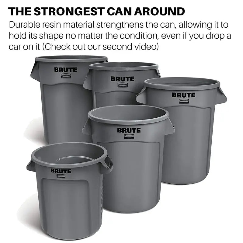 Heavy-Duty Yellow Trash Can  Set of 6 Industrial-Grade Garbage Bins for Outdoor or Commercial Use