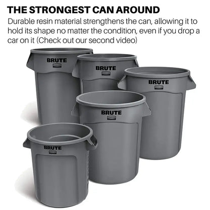 Heavy-Duty Yellow Trash Can  Set of 6 Industrial-Grade Garbage Bins for Outdoor or Commercial Use