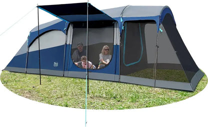 TIMBER RIDGE 8-Person Tunnel Camping Tent  Waterproof Double-Layer Design with Screen Room, Rainfly & Portable Carry Bag