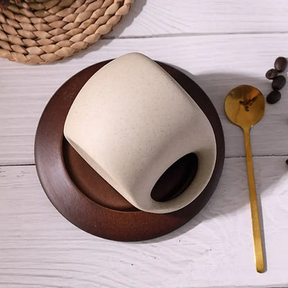 Minimalist Ceramic Espresso Set  250ml Mug, Saucer & Spoon Included