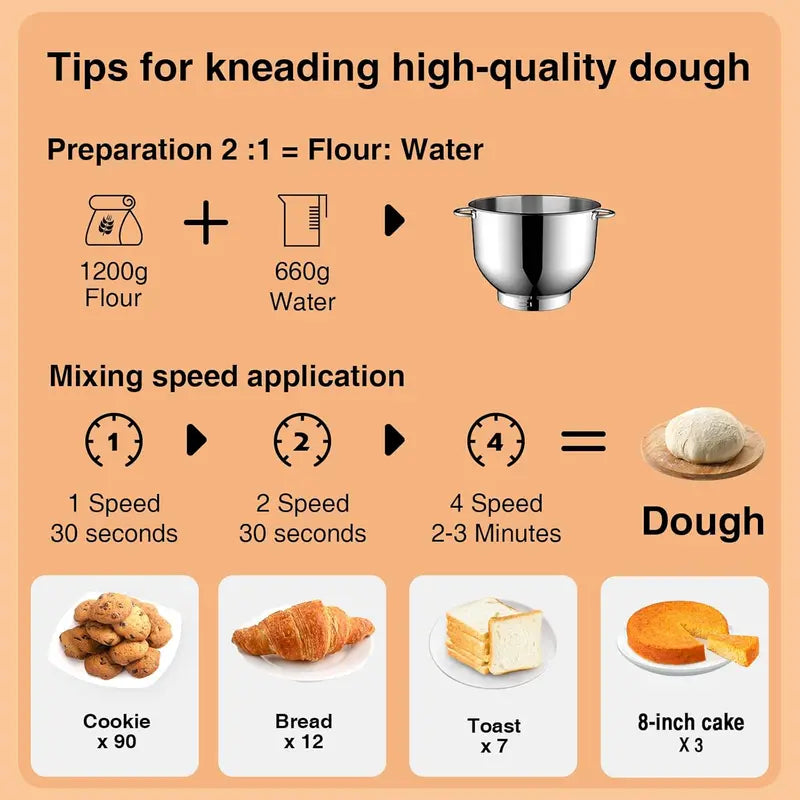 6.5-Quart 6-Speed Tilt-Head Stand Mixer — Heavy-Duty Kitchen Mixer with Dough Hook, Whisk, Beater & Egg Separator