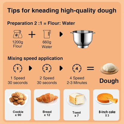 6.5-Quart 6-Speed Tilt-Head Stand Mixer — Heavy-Duty Kitchen Mixer with Dough Hook, Whisk, Beater & Egg Separator