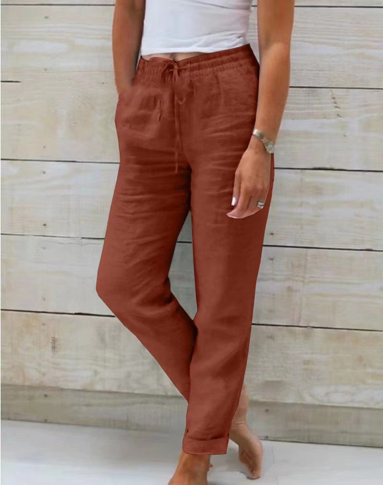 Pantalon Lin et Coton Taille Haute "Riviera"