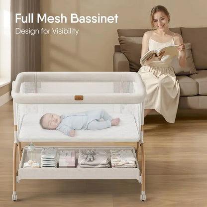 BabyBond Bedside Bassinet Crib  Includes Mattress & Breathable Sheet