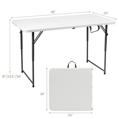 HDPE Folding Picnic Table  Lightweight Portable Dining or Camp Table for Indoor and Outdoor Use