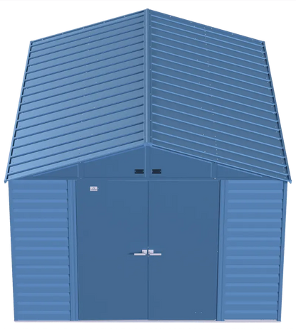 Select Steel 10 ft. x 14 ft. Premium Steel Storage Shed  Durable Blue-Grey Galvanized Construction